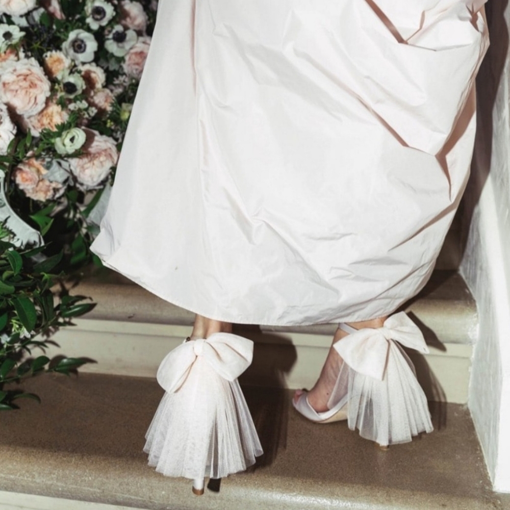 Antonio Melanix Born on Fifth Elle Satin Tulle Bow Back Heels